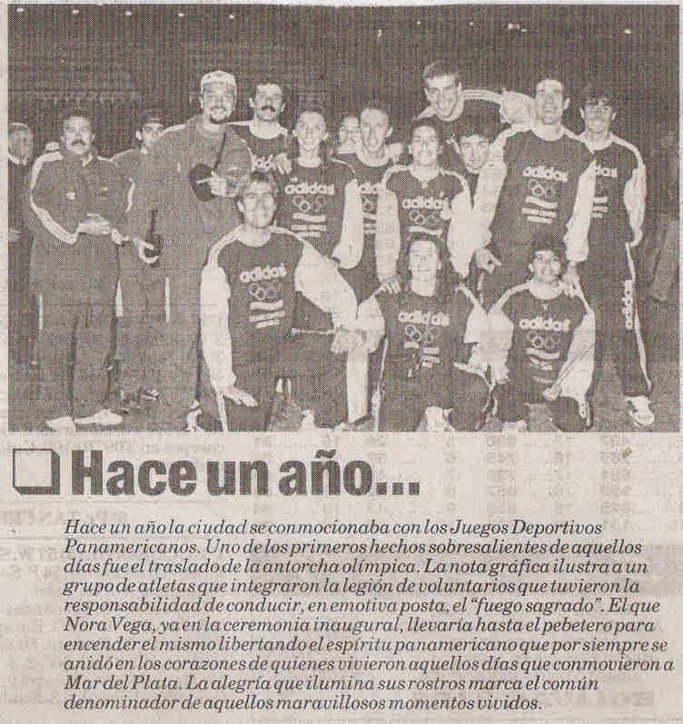 Diario La Capital, 6 de marzo de 1996. Eddie Soria es el del sombrero blanco.