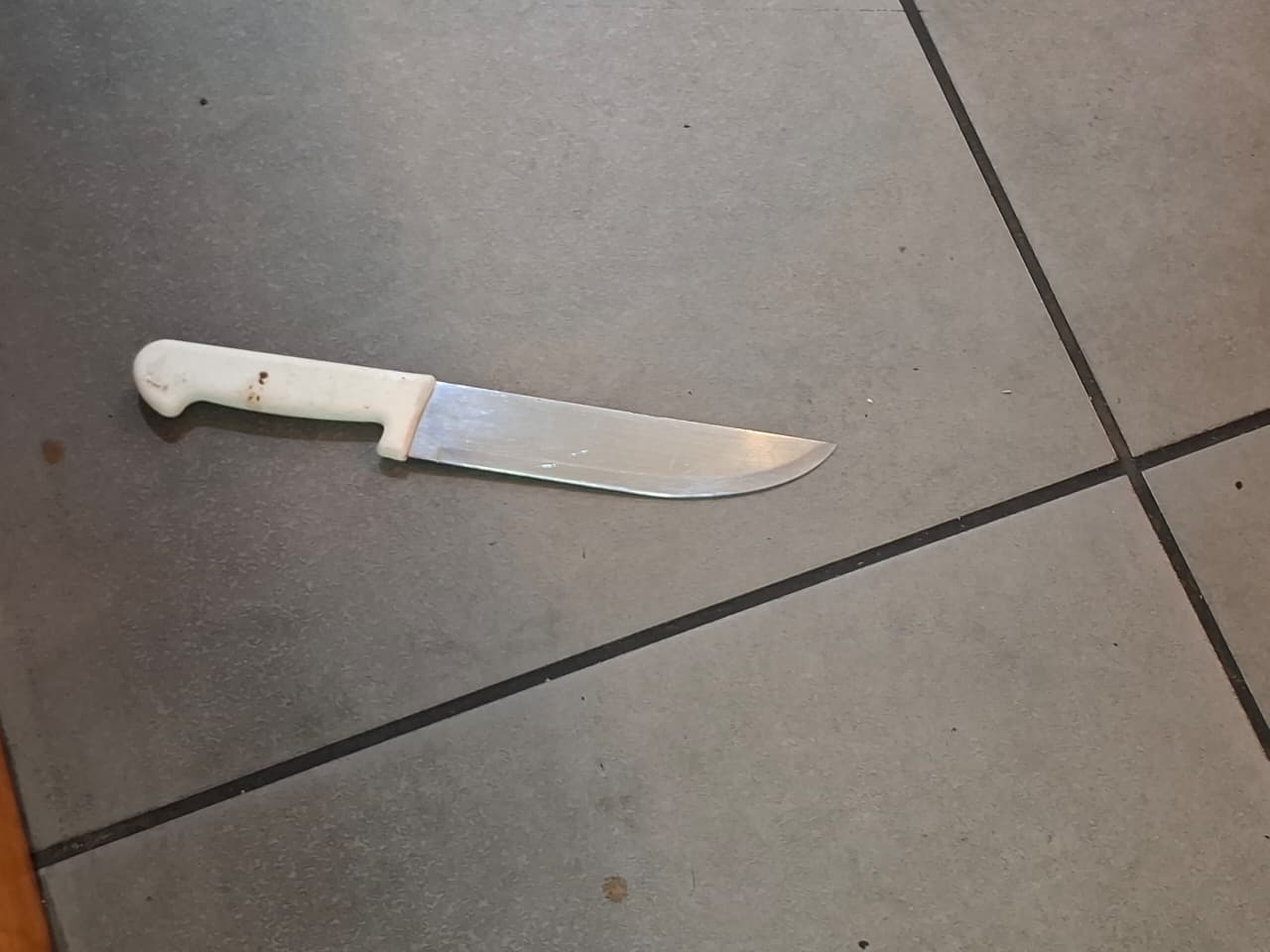 El arma con la que fue herido el delincuente.