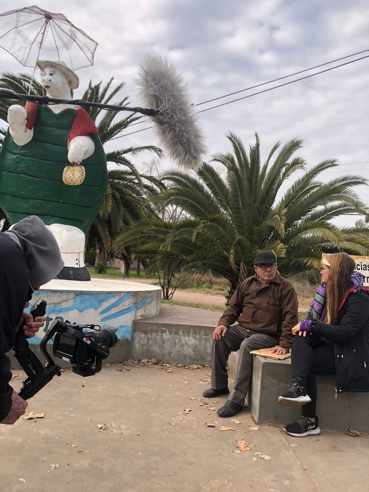 Otro momento del rodaje.