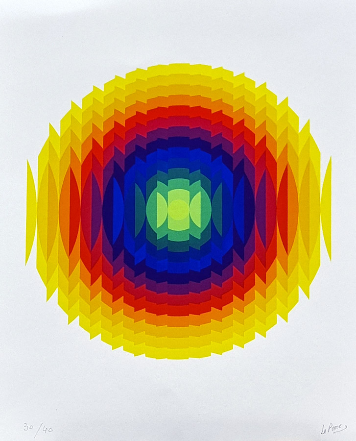 Julio Le Parc, La obra infinita, Impresión digital, Medidas sin marco: 23 x 29 cm, Medidas con marco 47 x 41 cm, Año: 2021, Serie 30/40