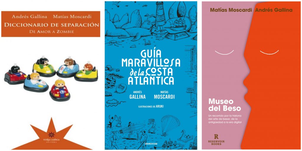 Introducción a la amistad es el cuarto libro de Gallina y Moscardi. Han publicado Diccionario de separación. De Amor a Zombie (2016), Guía maravillosa de la Costa Atlántica (2022) y Museo del beso (2024).