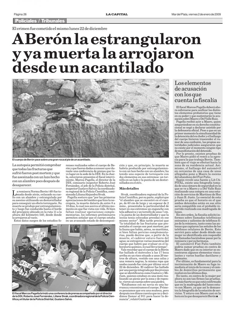 La revelación de la noticia en las páginas del archivo de LA CAPITAL.
