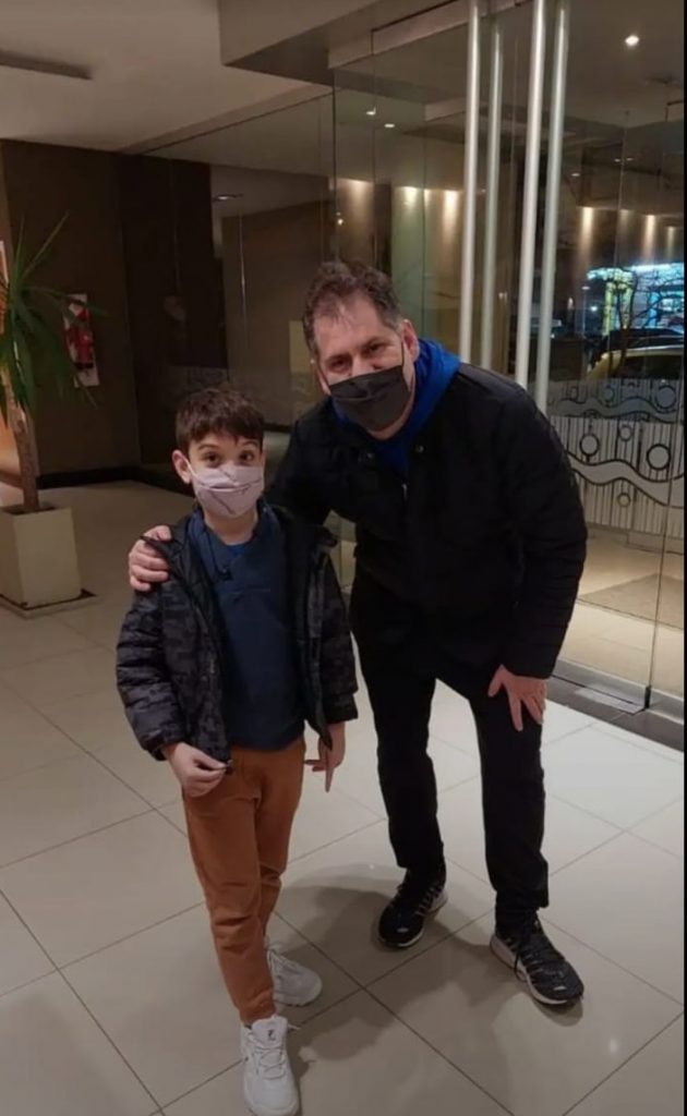 Faustino junto a Jorge Rosito, en el Hotel Presidente Perón, en 2021.