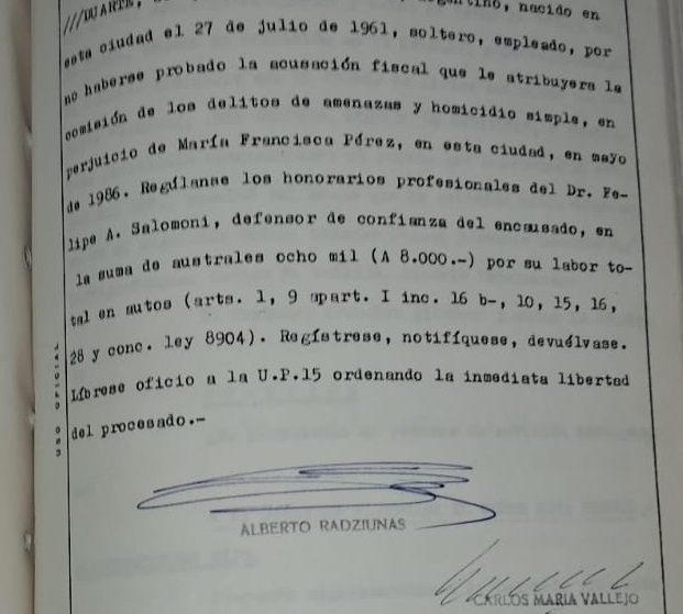 Fallo de la Cámara de Apelaciones.