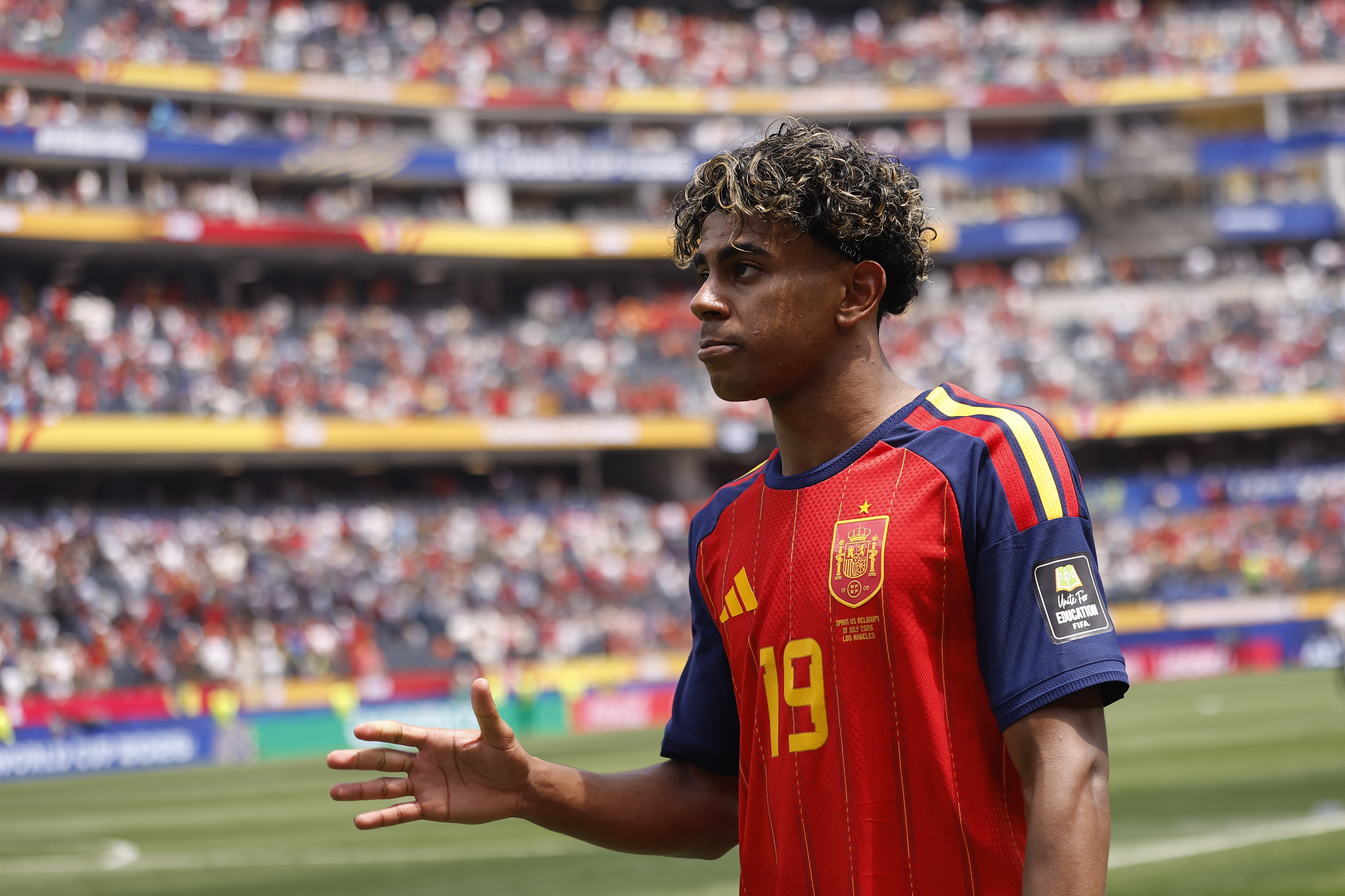 Lamine Yamal está valorado en 200 millones de dólares, según datos de Transfermarkt. Foto: EFE | EPA | Christopher Torres.