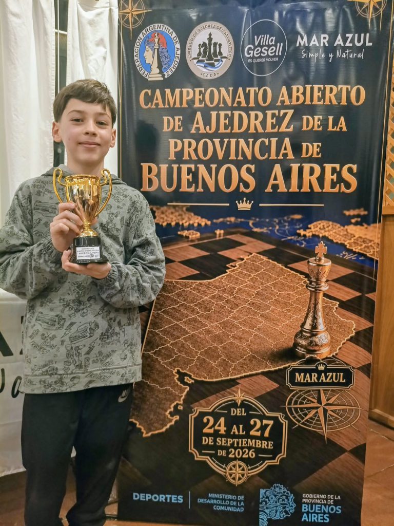 Facundo Capitanio Lippo, campeón provincial Blitz juvenil tiene apenas 11 años de edad.
