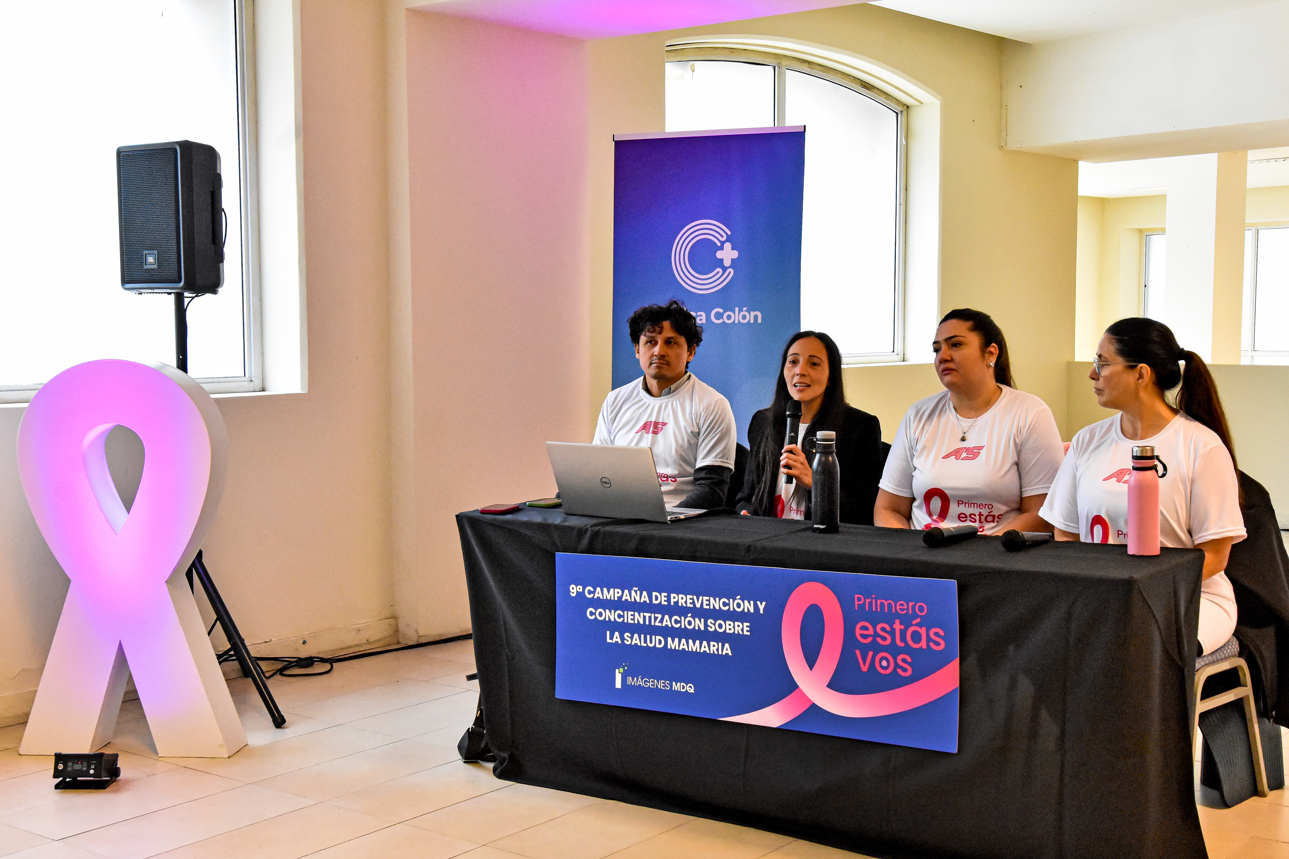 Parte del staff de Imágenes MDQ en la charla de salud.