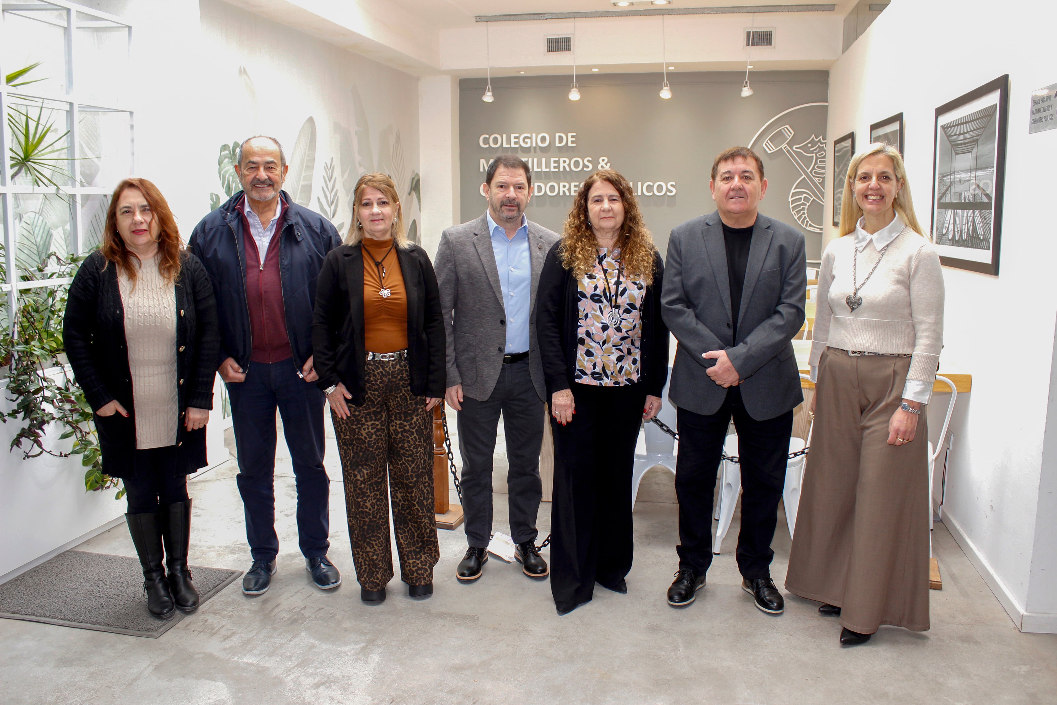 Los integrantes del Tribunal de Disciplina del Colegio de Martilleros.
