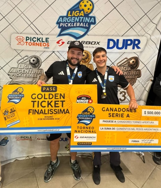 Fernando Zurita y Tomás Alaimo, los marplatenses campeones en Doble Masculino A Libre.