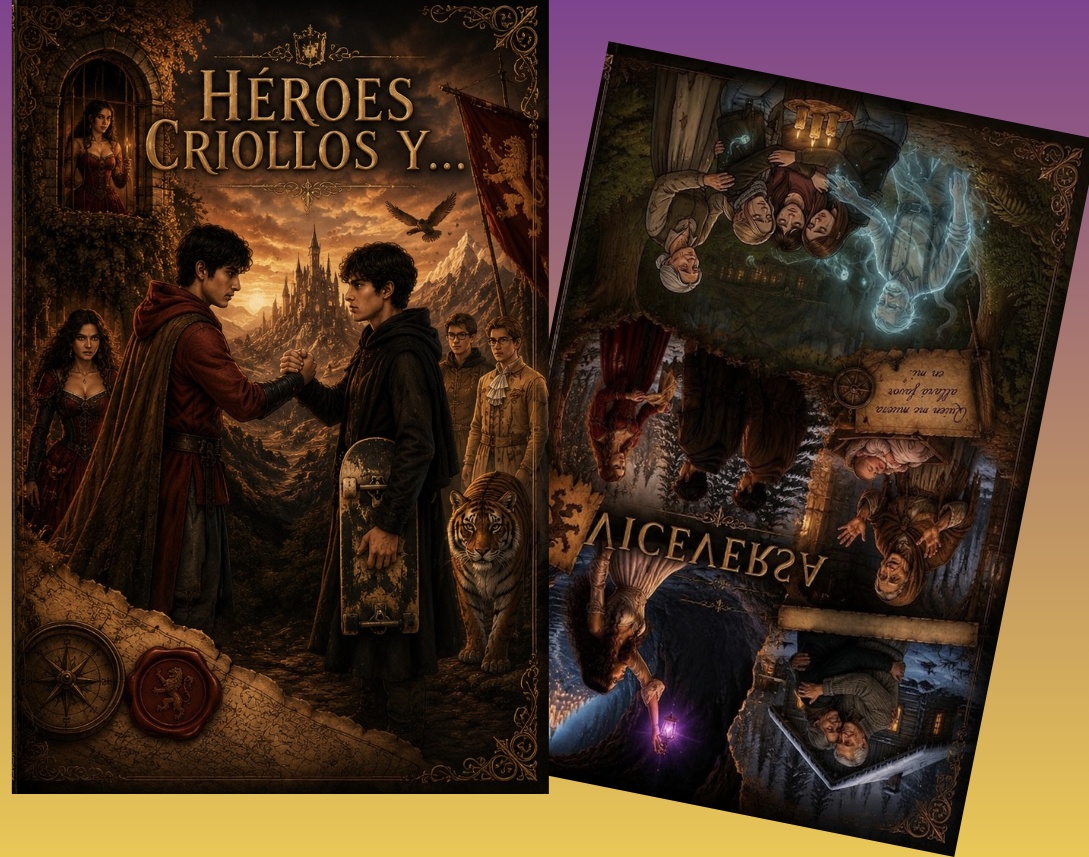 “Héroes criollos y viceversa” es reversible: de un lado están los cuentos y del otro, las fotonovelas. Basta con girar el libro para elegir por dónde empezar la lectura.