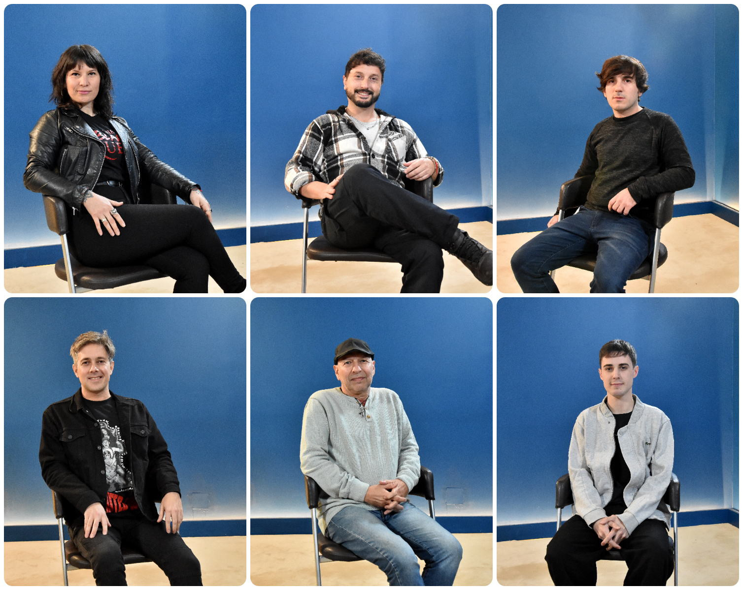 Los entrevistados: Roma, Lucas Ienzi, Matías González, Pablo Arcidiácono, Yule y Mateo Lagos.