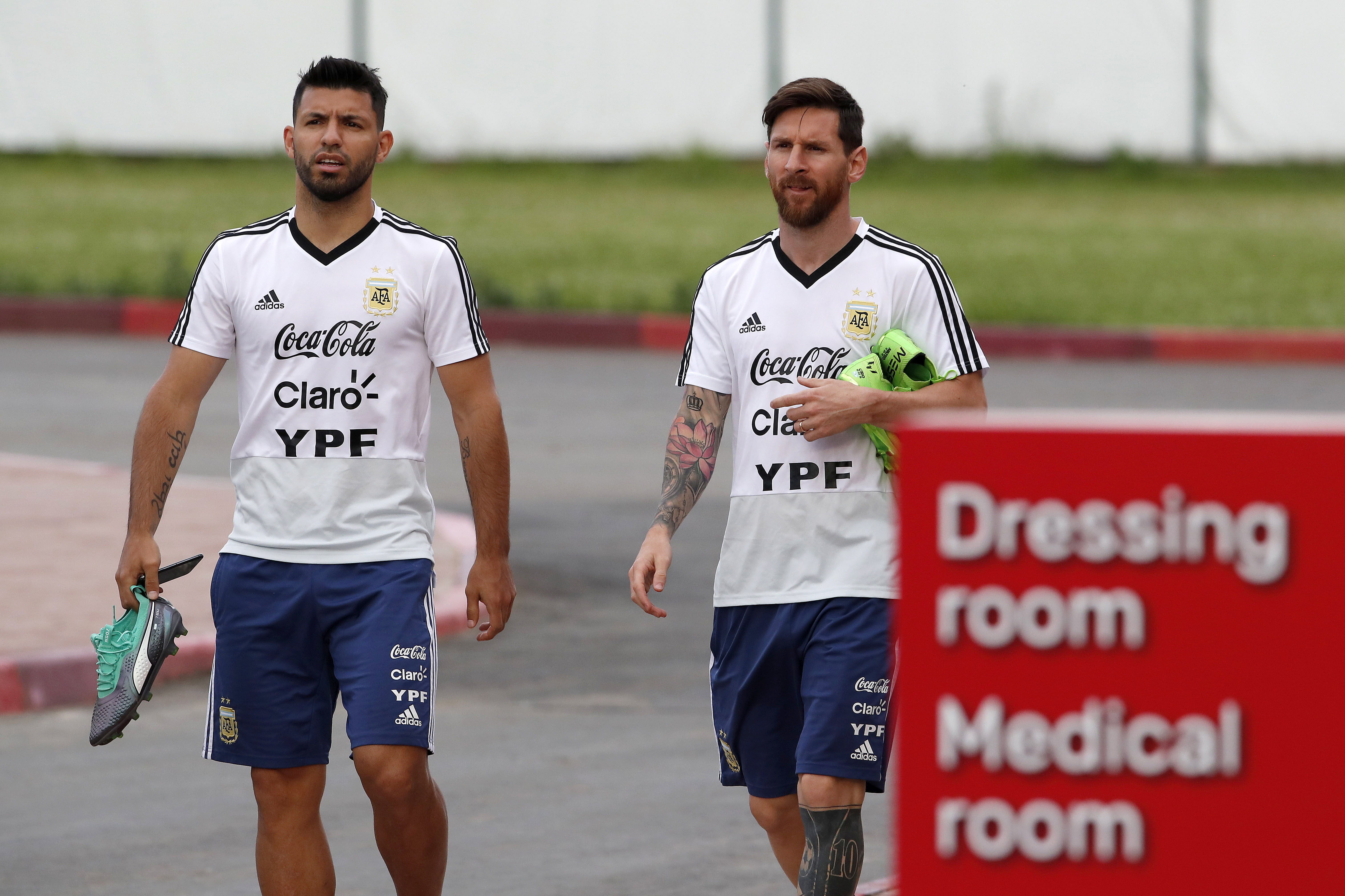 Sergio Agüero y Lionel Messi.
