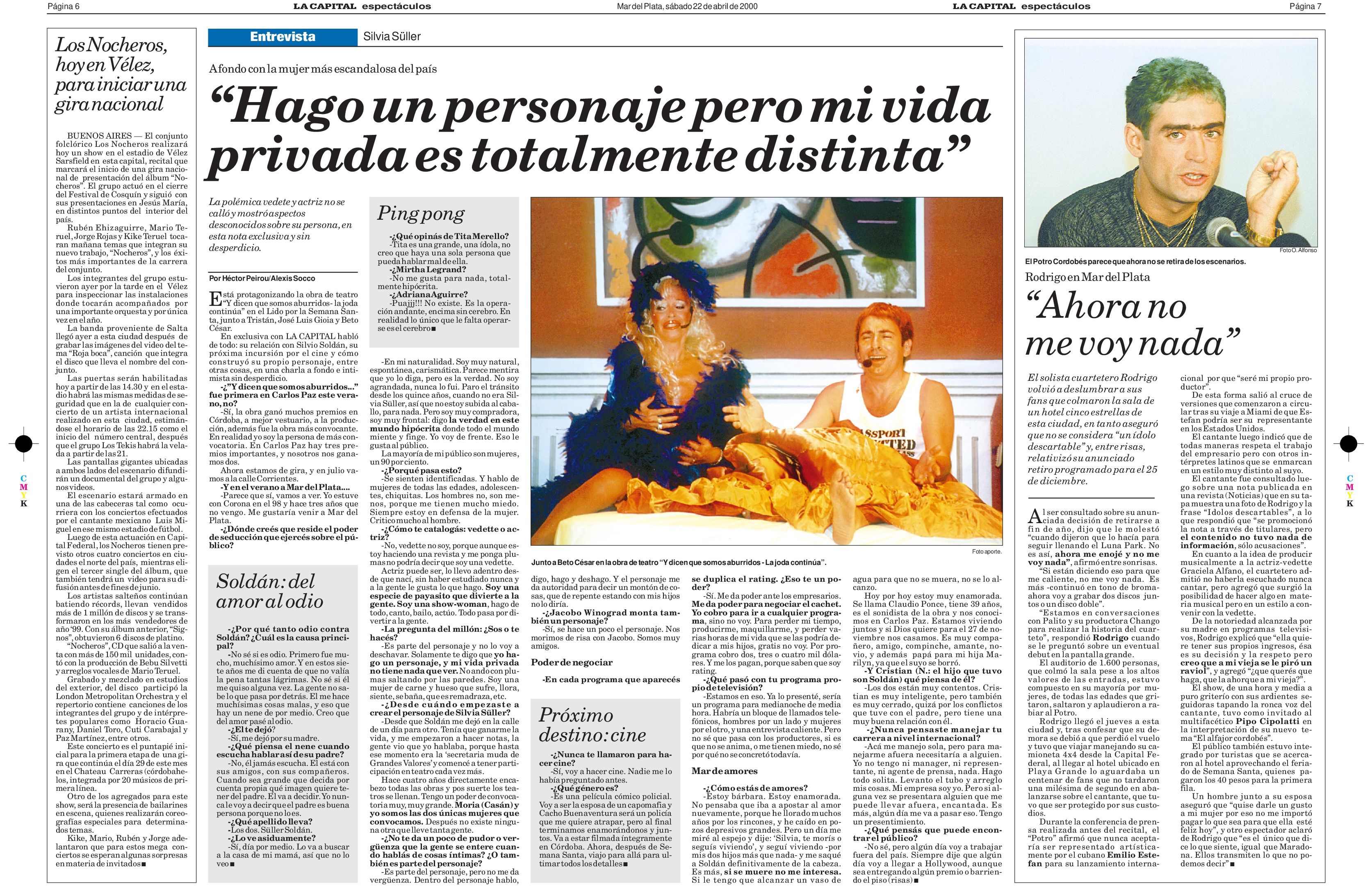 "El 'Potro' desensilla", escribió el diario LA CAPITAL sobre el freno del cantante a su retiro.