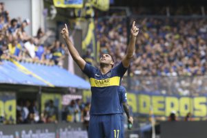 zzzznacd2NOTICIAS ARGENTINAS BAIRES, NOVIEMBRE 11: Ramon Abila de Boca festeja el primer gol frente a River en el partido de ida de la final de la Copa Libertadores. Foto NA: DAMIAN DOPACIOzzzz