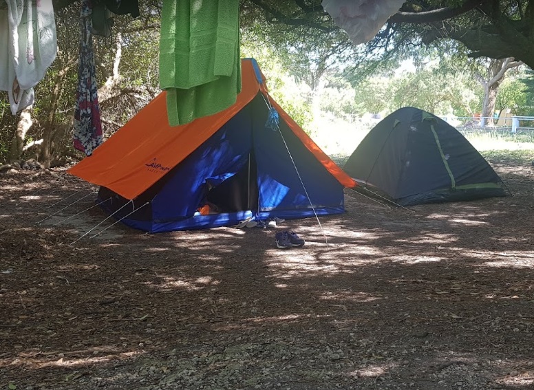Sector de carpas del camping El Durazno donde ocurrió el abuso.