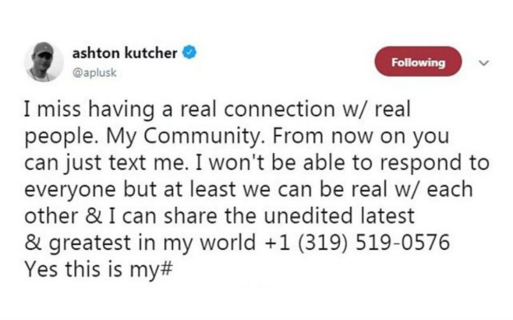 ashton kutcher telefono