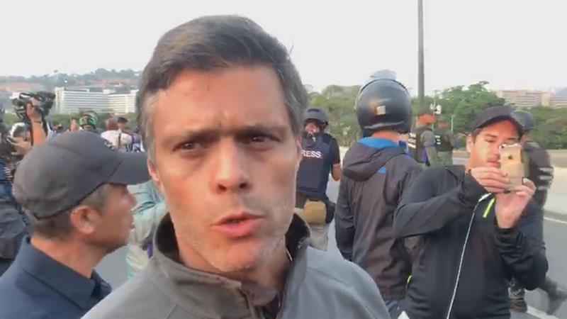 Leopoldo López, el líder opositor liberado.