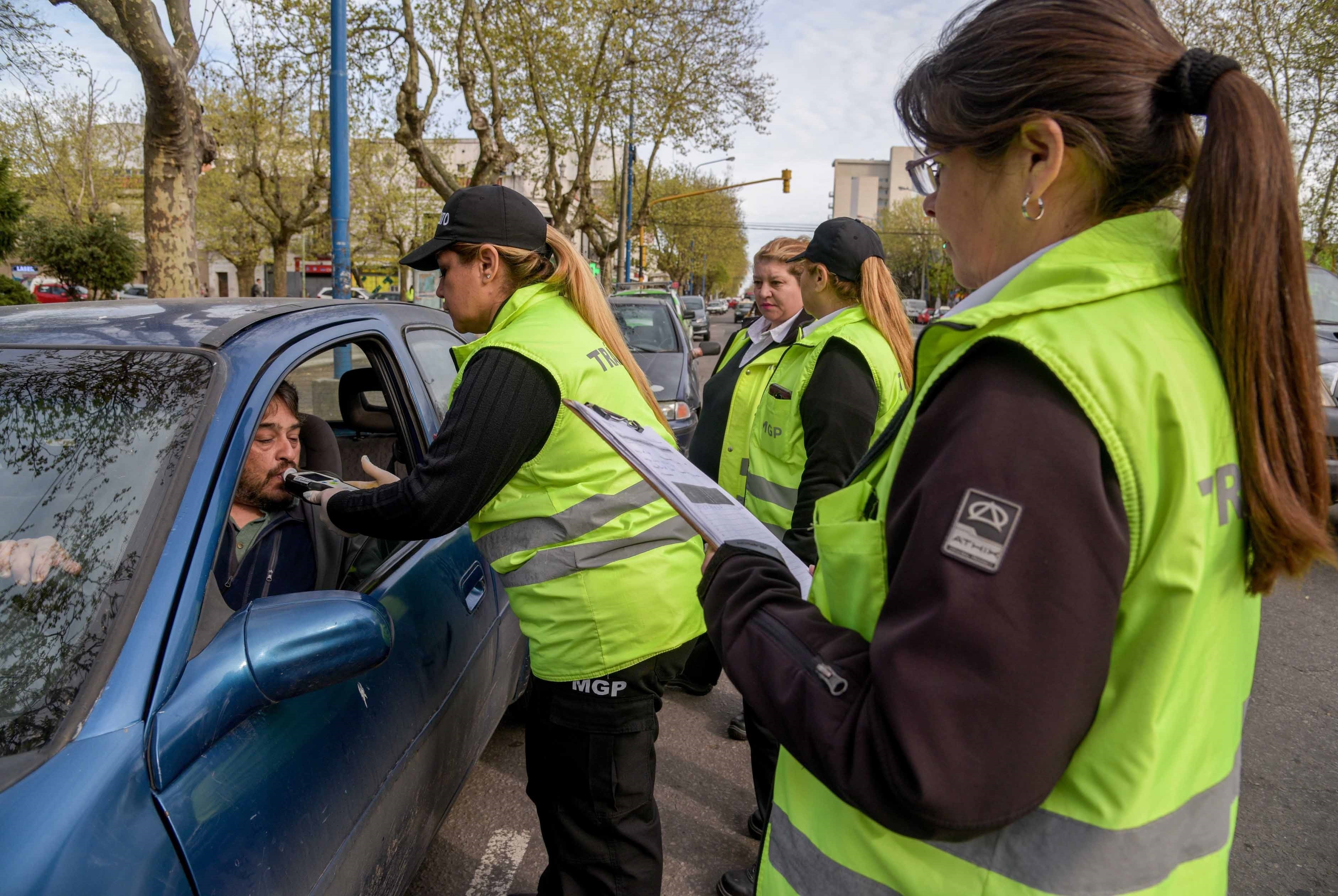 Un control de alcoholemia realizado en la ciudad.
