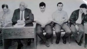 Roberto Acerbi (primero desde la izquierda) fue condenado en 1991 por el secuestro y el homicidio de Guillermo Ibáñez.