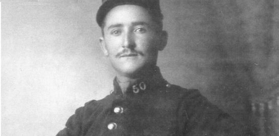 Agustín Izoard, al enrolarse en la guerra  en 1914.