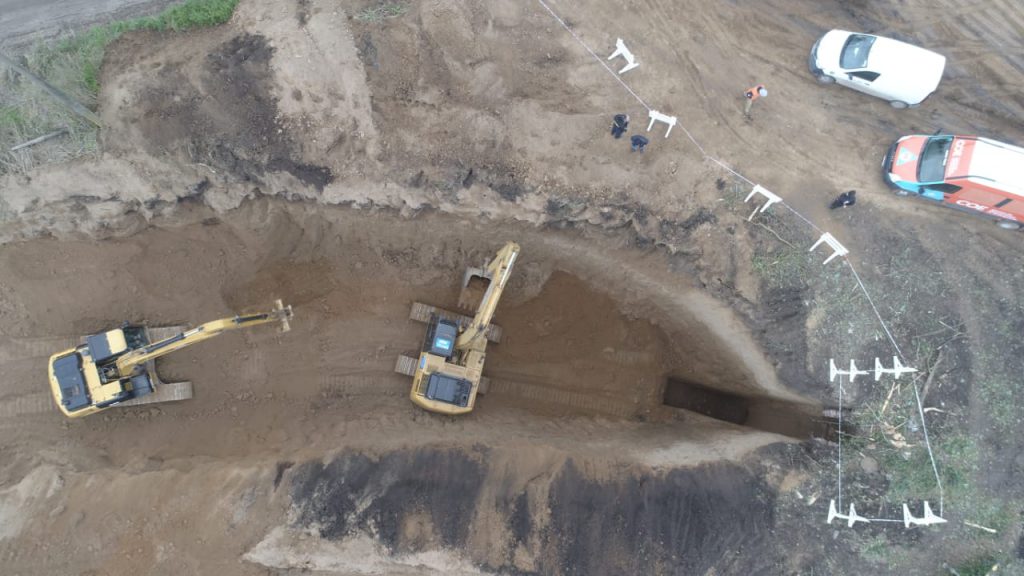 Pozo molinero donde se excavó en busca de restos. Foto: Pablo Funes.