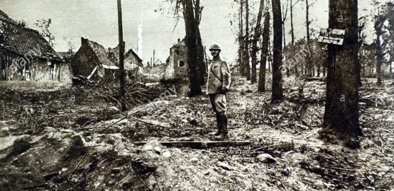 Foto ilustrativa del frente de Somme, tomada el 7 de julio de 1916 en la aldea de Biaches. Fueron días cruciales en la vida de Gastón Izoard. Foto: Alamy.