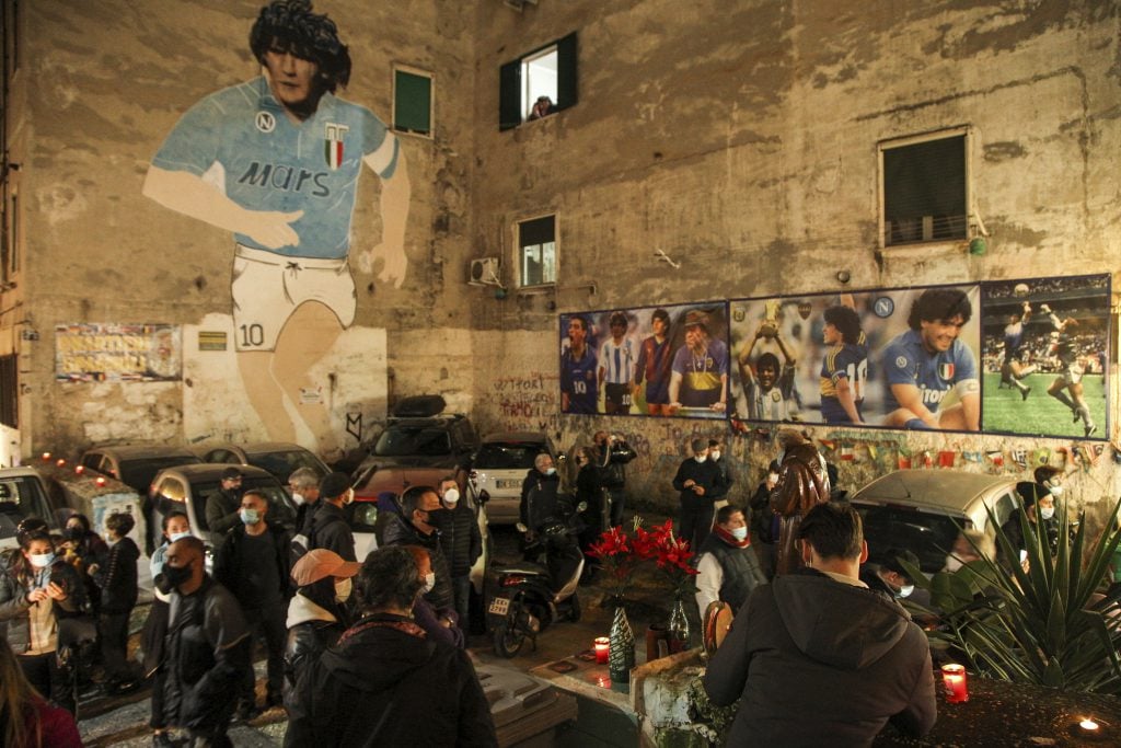 FBL-ITALY-ARGENTINA-MARADONA-DEATH