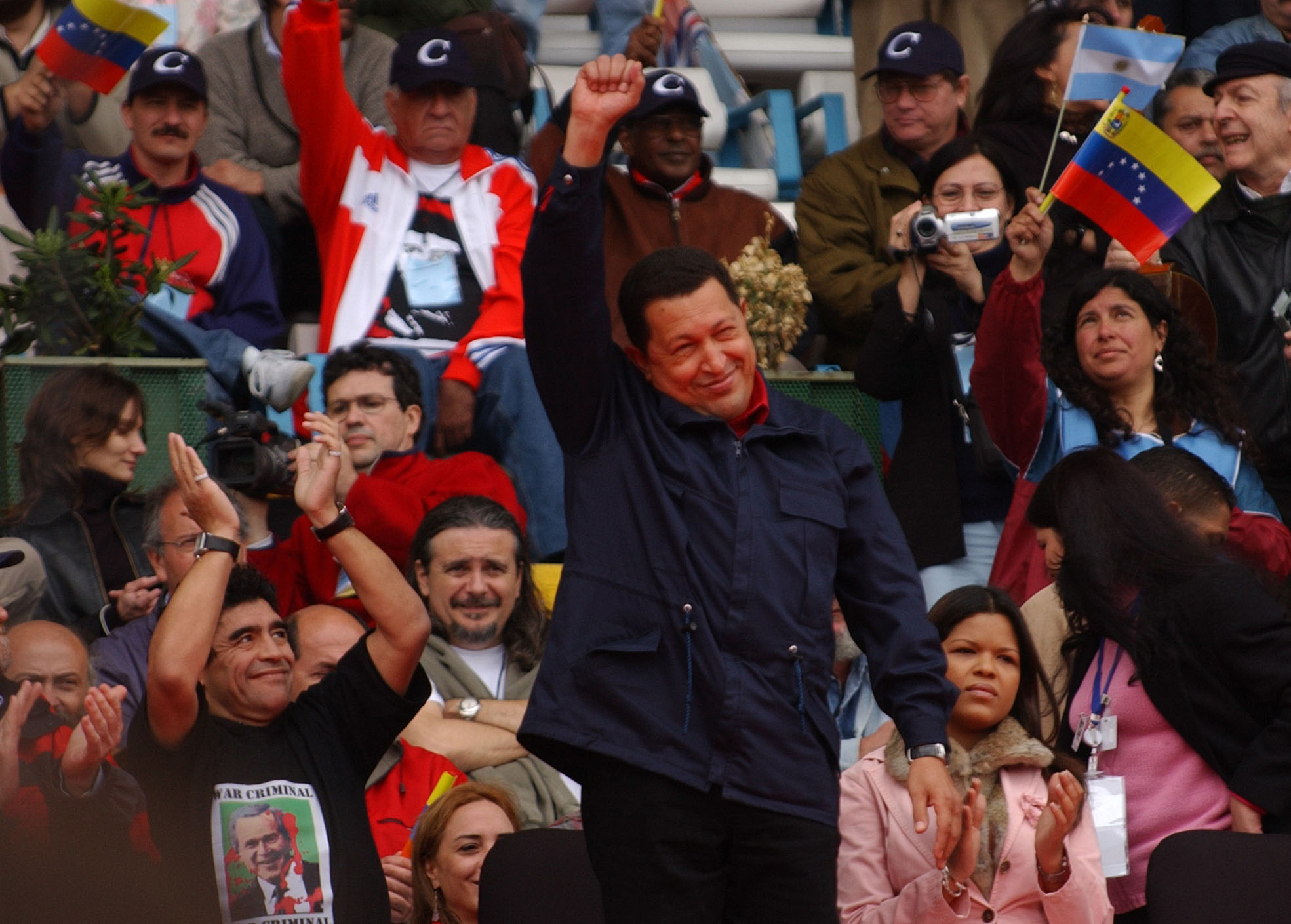 Chávez, durante su discurso en la Cumbre de los Pueblos