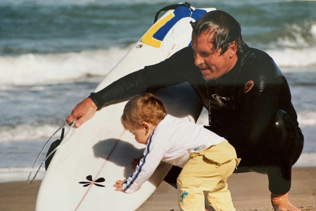 Luis y Franco. Radziunas padre fue campeón argentino en 1992 y su hijo heredó la pasión por el surf.
