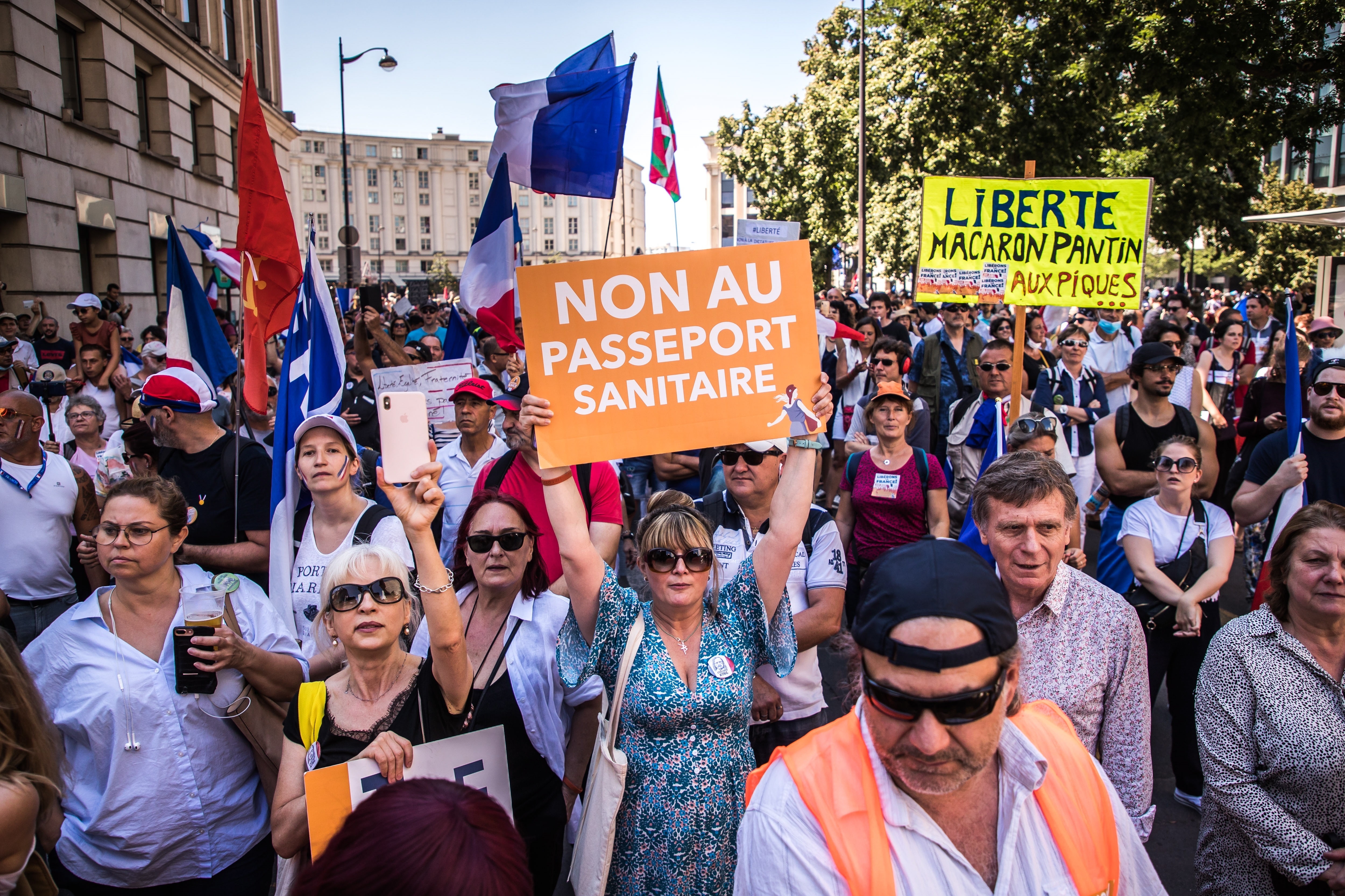 Anti Health pass demonstration in Paris