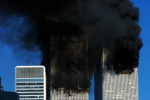 Smoke billows out of the  burning World Trade Center towers before their collapse 11 September, 2001 in New York.  AFP PHOTO  Henny Ray ABRAMS