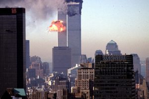 ****inte1A hijacked commercial plane crashes into the World Trade Center 11 September 2001 in New York.  The landmark skyscrapers were destroyed in the attack.  AFP PHOTO/Seth McCallister  ****