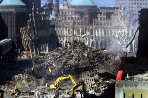 WORK CONTINUES ON WRECKAGE OF WORLD TRADE CENTER DISASTER
