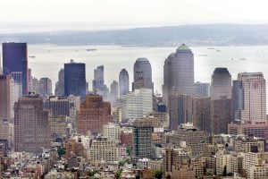 View of lower Manhattan from the Empire State building's 86th floor observation deck September 29, 2001. The deck re-opened for the first time since the September 11 World Trade Center attacks giving the public a chance to view lower Manhattan minus the twin towers.      REUTERS/Shannon Stapleton