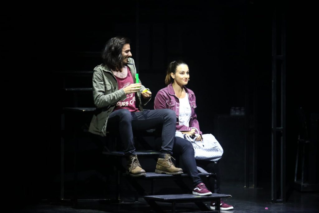 Manuela del Campo, junto a Máximo Meyer en escena.