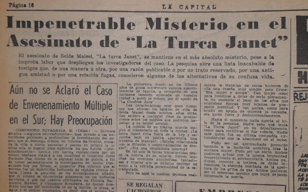 Artículo del diario LA CAPITAL en los días siguientes al crimen.