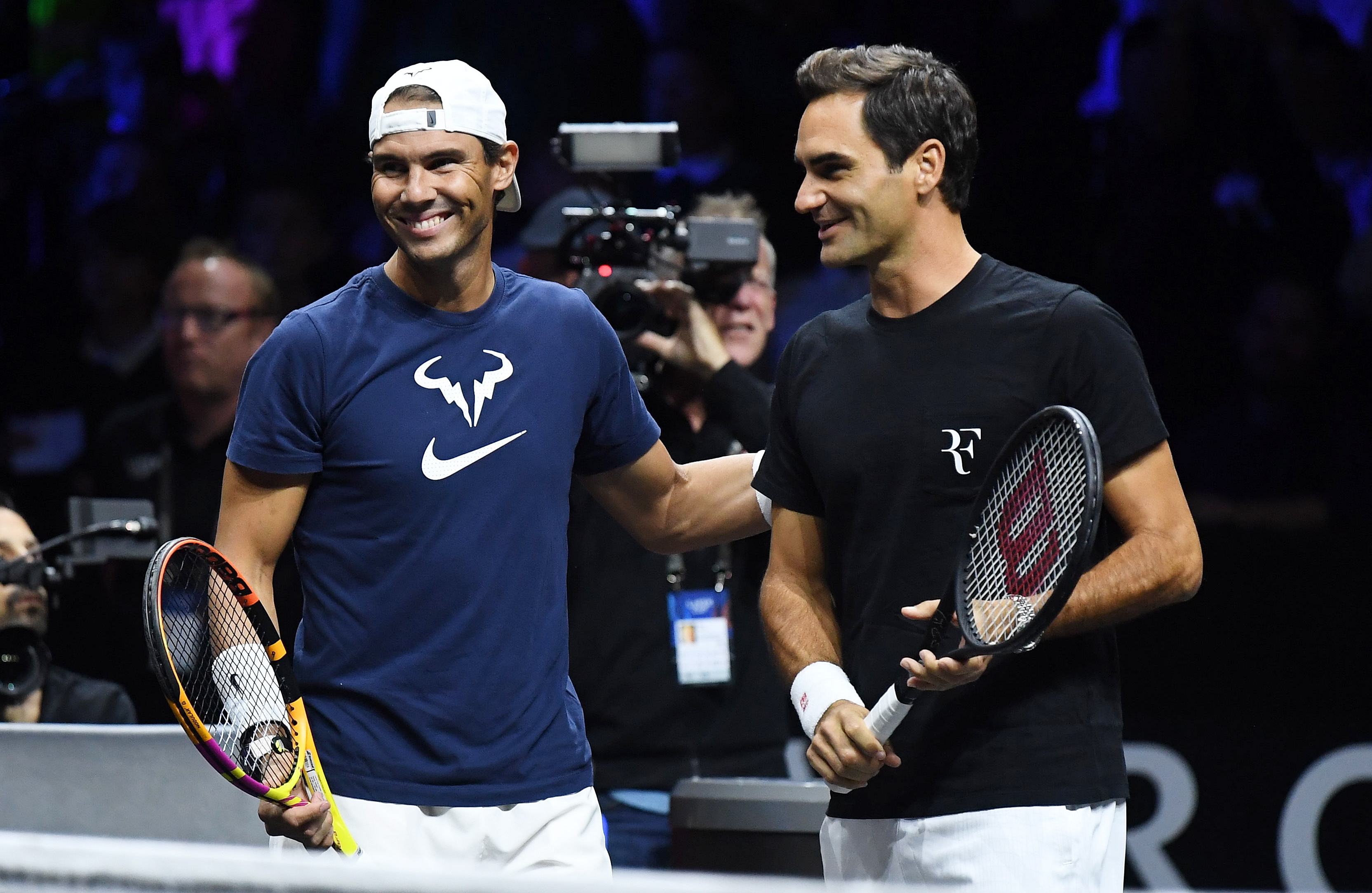 Nadal y Federer entrenan para la Laver Cup