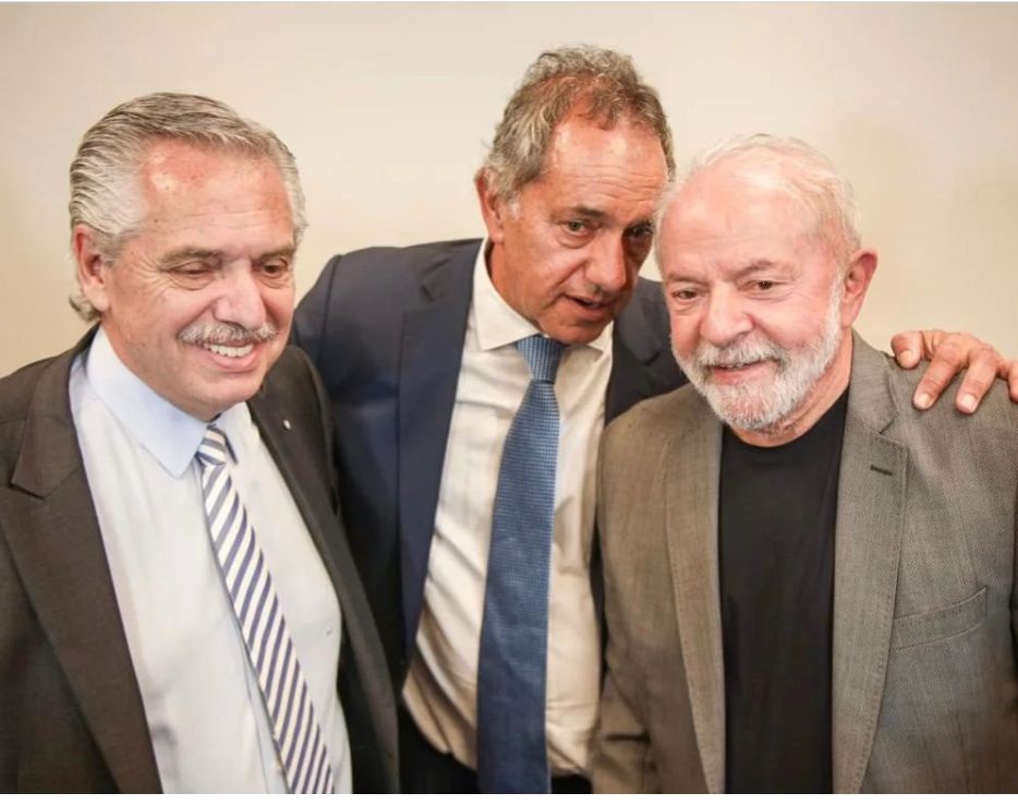 Alberto Fernández, Daniel Scioli y Lula.