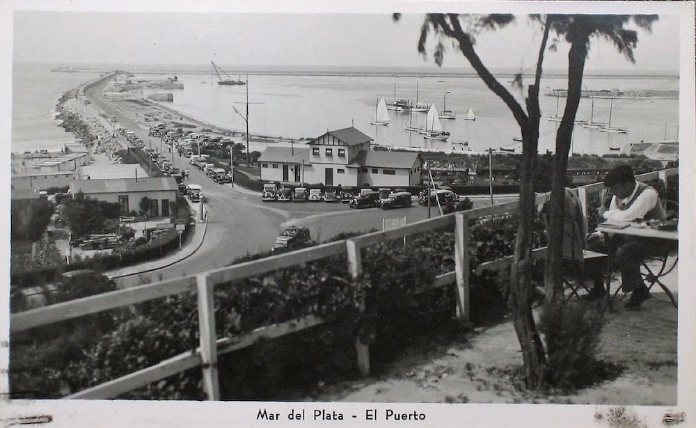 Postal de escollera Norte remitida desde Mar del Plata en Marzo de 1938.