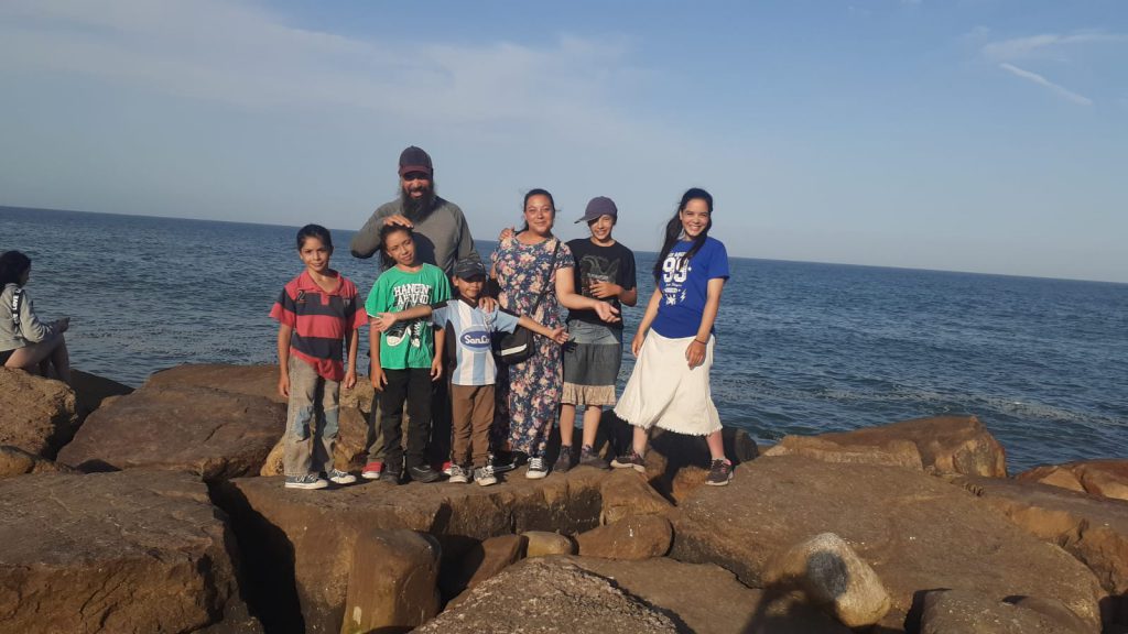 La familia Ibarra en una de las playas marplatenses.