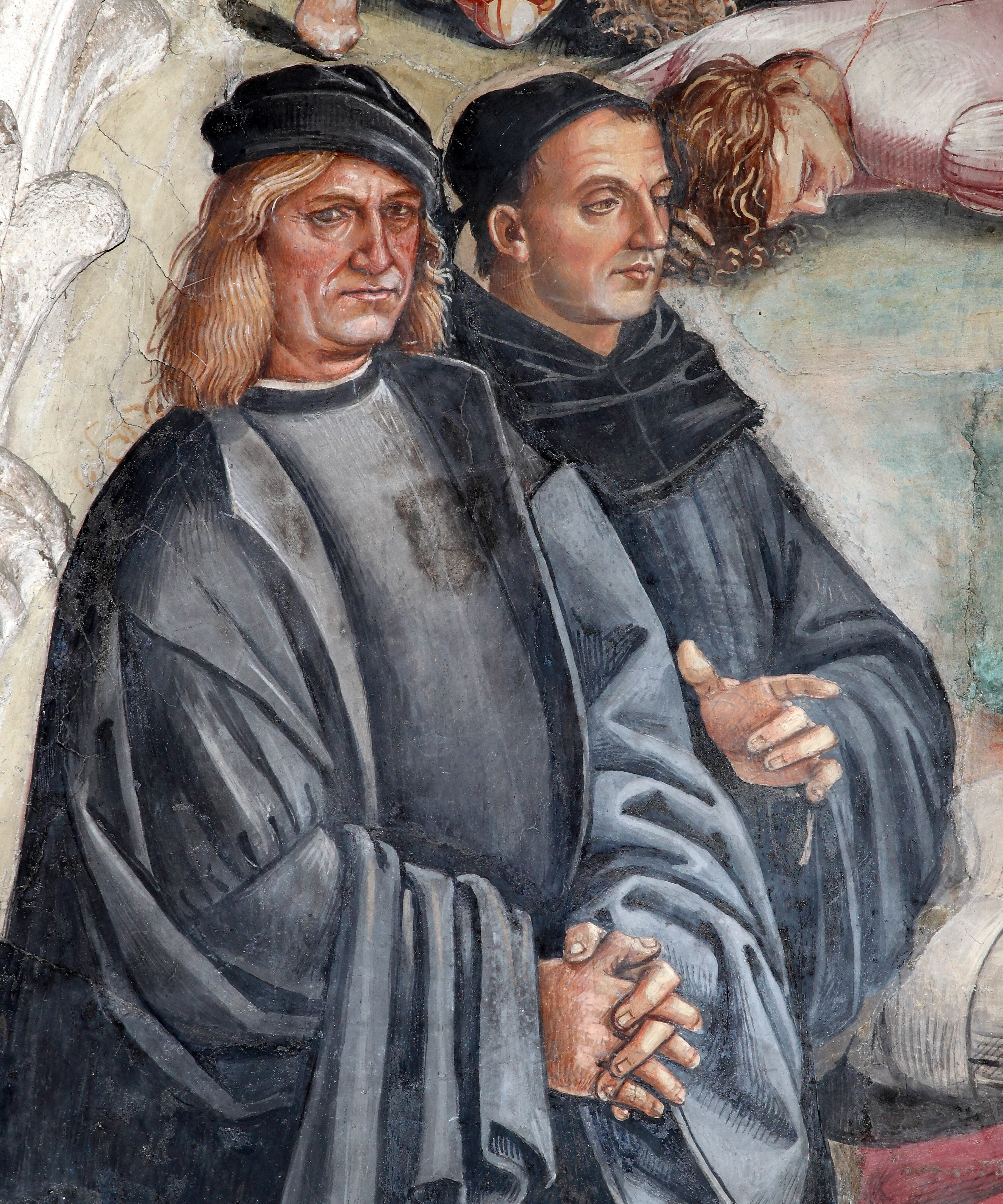 Autorretrato de Luca Signorelli (i) con Fra Angélico en el fresco de la capilla nueva del Duomo de Orvieto. Foto: EFE | Opera del Duomo di Orvieto.