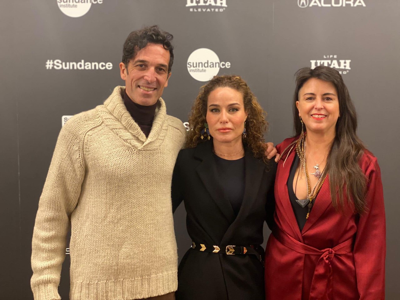 Rivas junto a la actriz Isel Rodríguez y la directora Glorimar Marrero Sánchez, en Sundance.