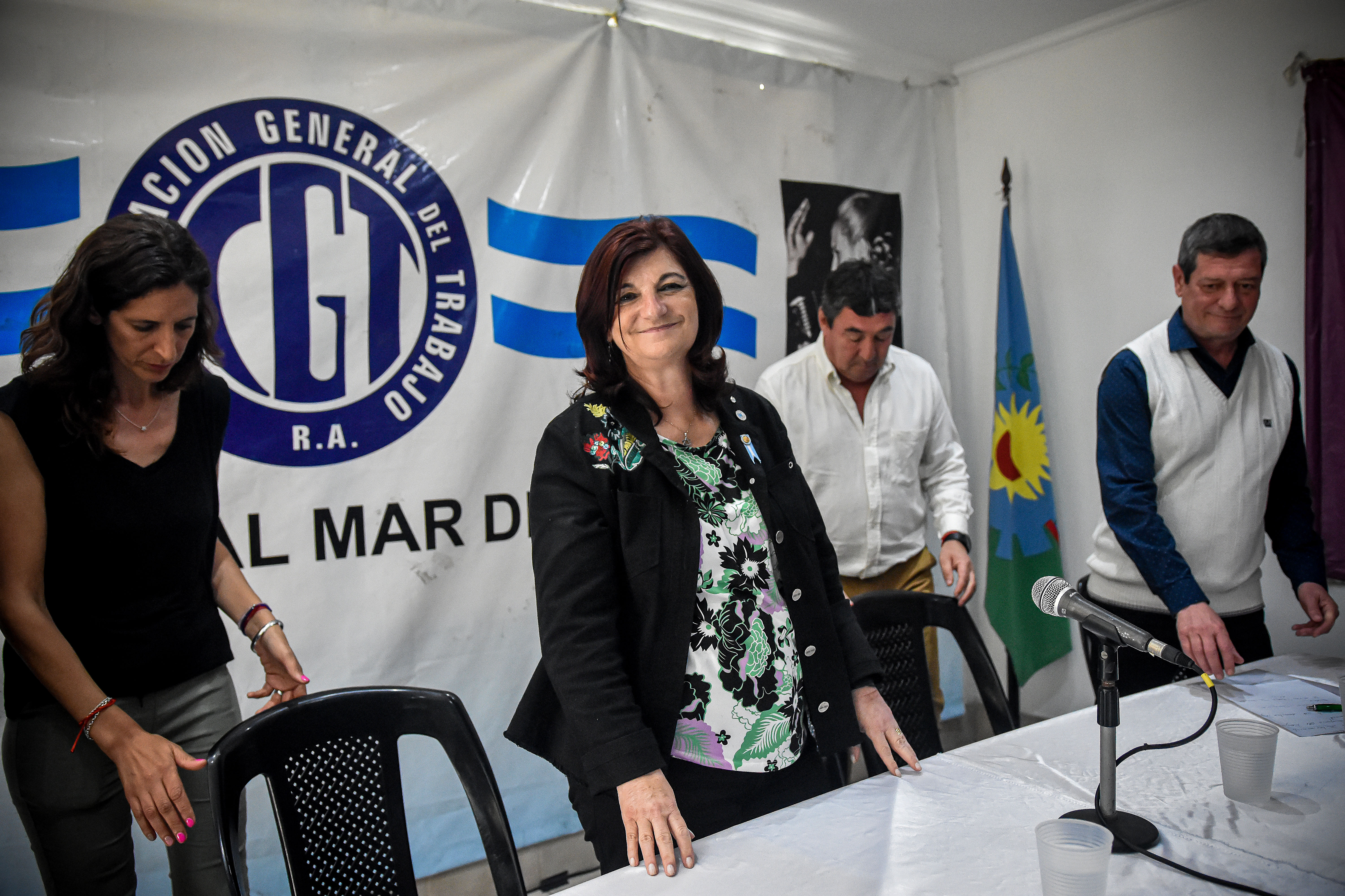 "Kelly" Olmos visitó este martes la CGT Mar del Plata.