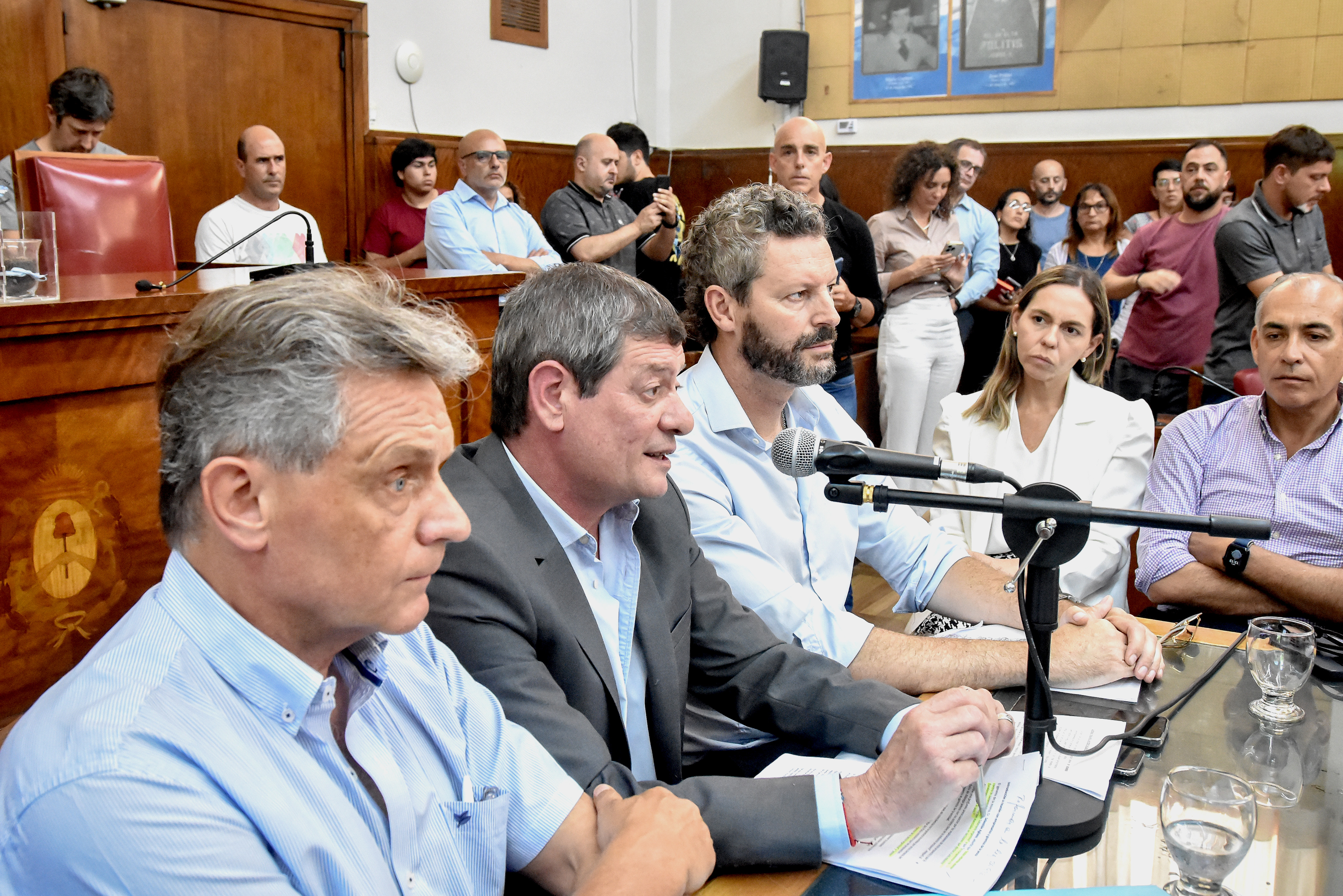 Pulti, Guglielmotti y Muro, en la reunión de la comisión de Industria con representantes de la pesca.