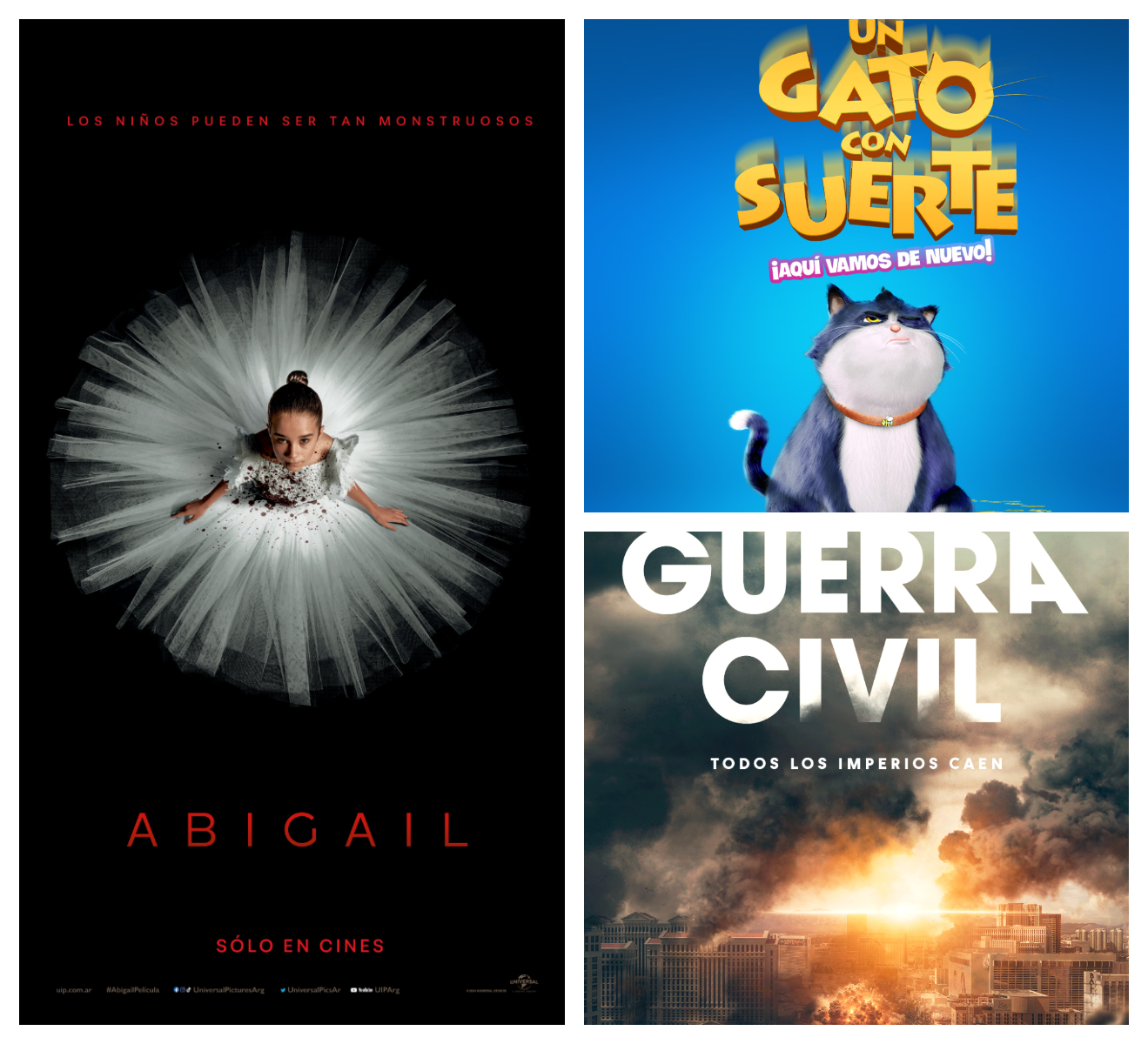 Afiches de los tres estrenos de este jueves en los cines de Mar del Plata.