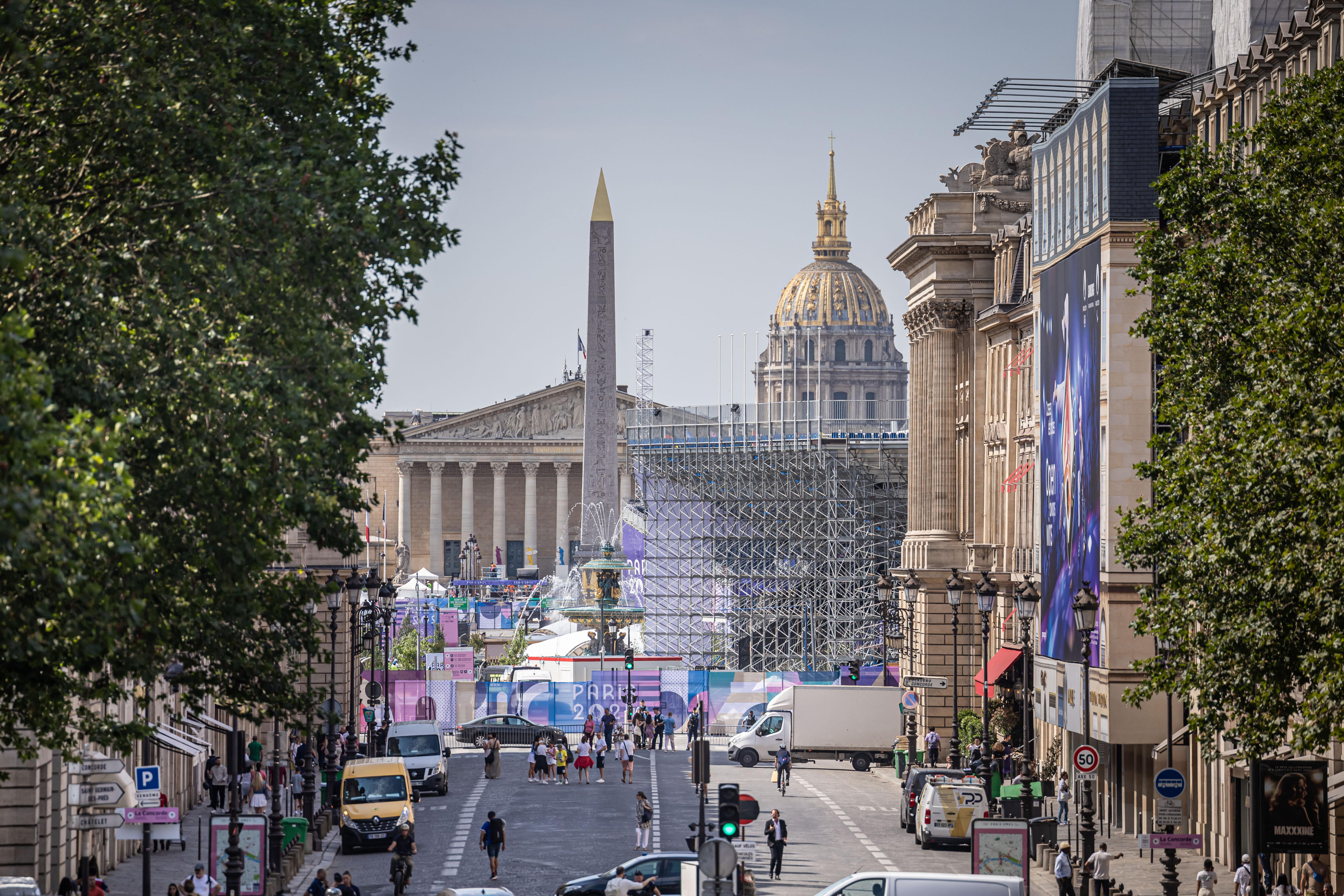 Preparations for the opening ceremony of the Paris 2024 Olympic Games