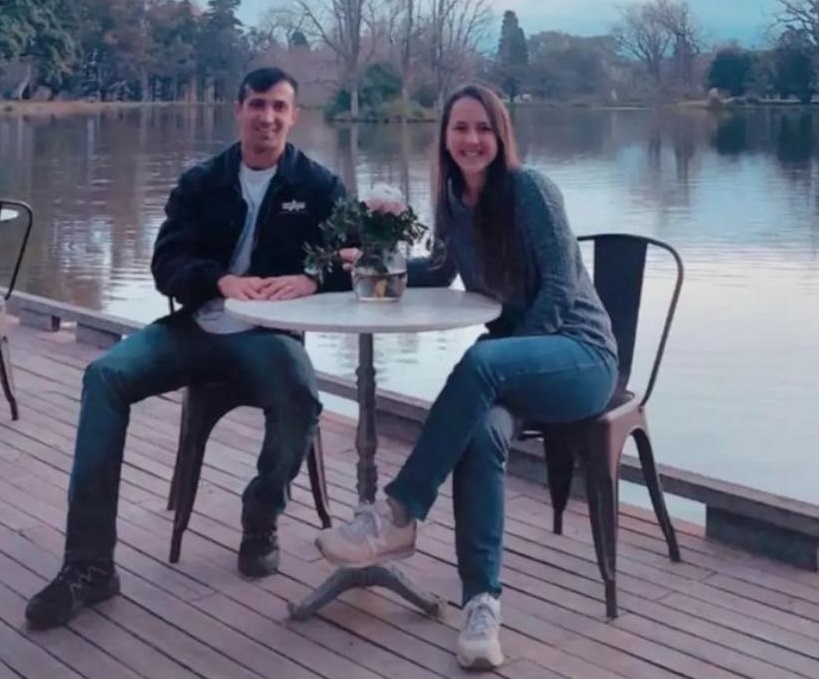 Mauro junto a Mariela, con quien estaba casado.