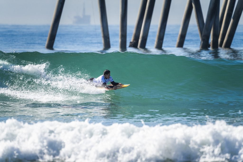 Foto: Sean Evans/ISA Georgina Melatini en acción junto al mítico muelle californiano.