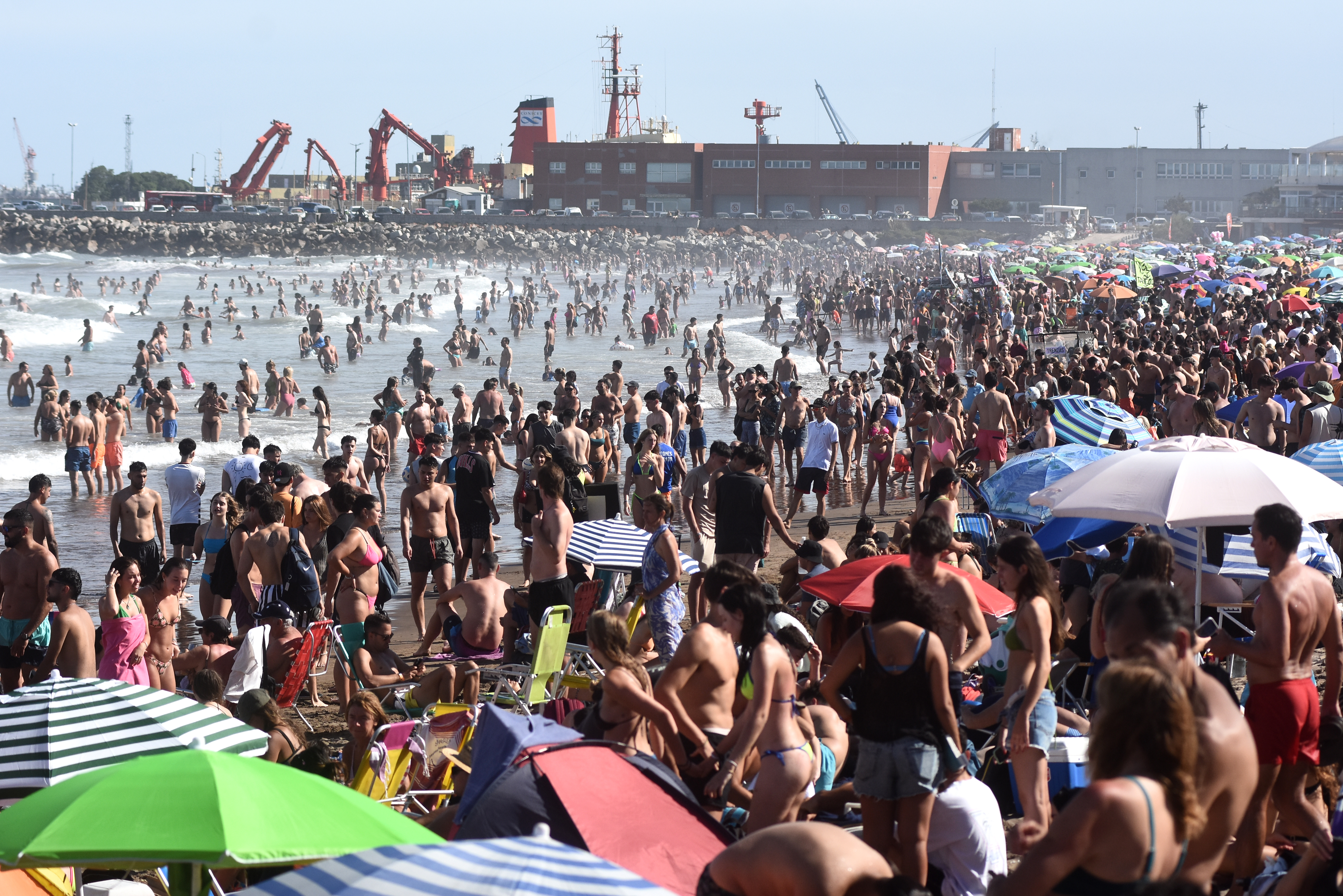Playa Grande fue uno de los sectores más concurridos hoy.