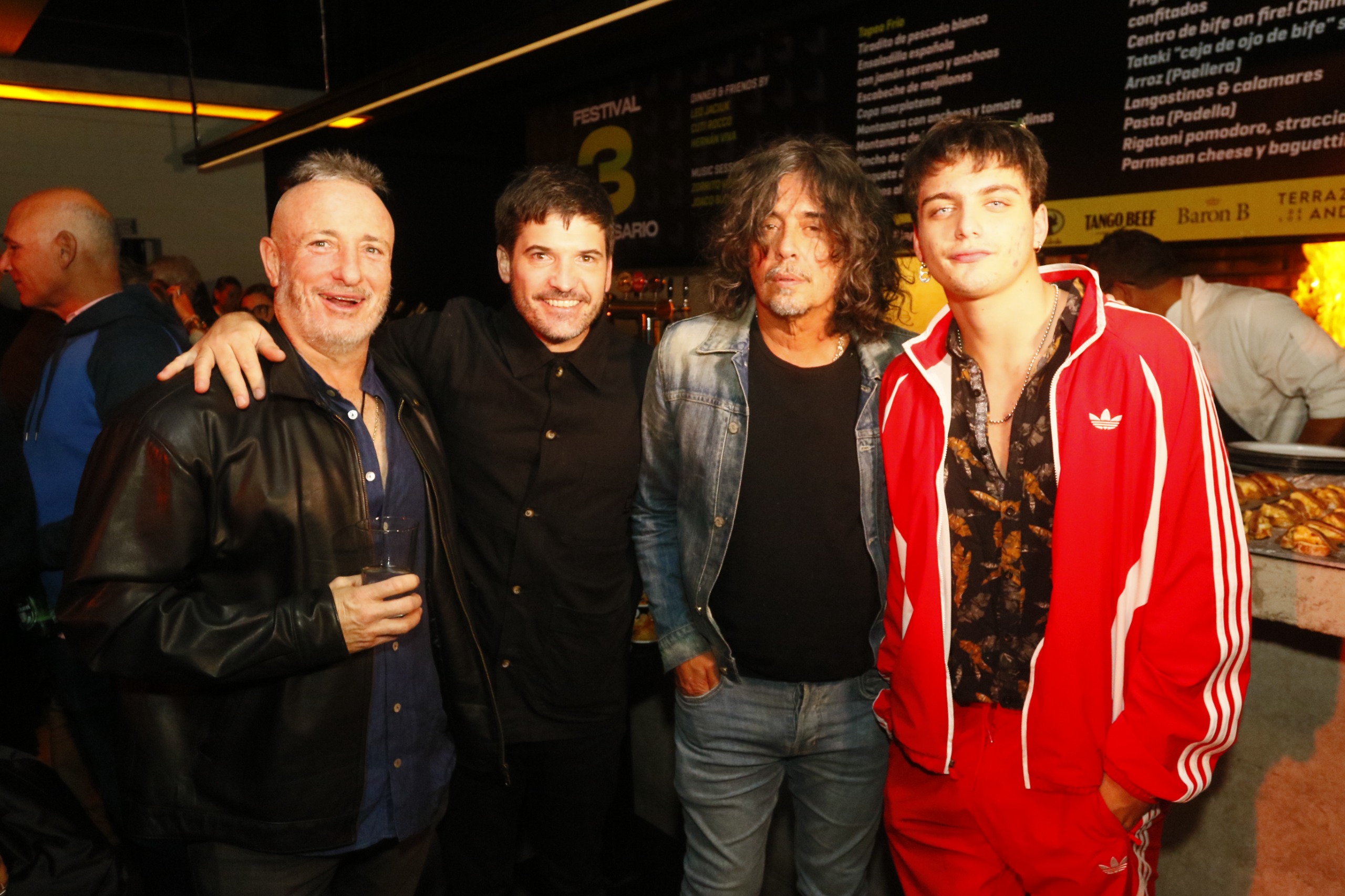 Renato Materia, Guido Murgier, Zorrito Von Quintiero y Joaco Burgos, anoche en la celebración.
